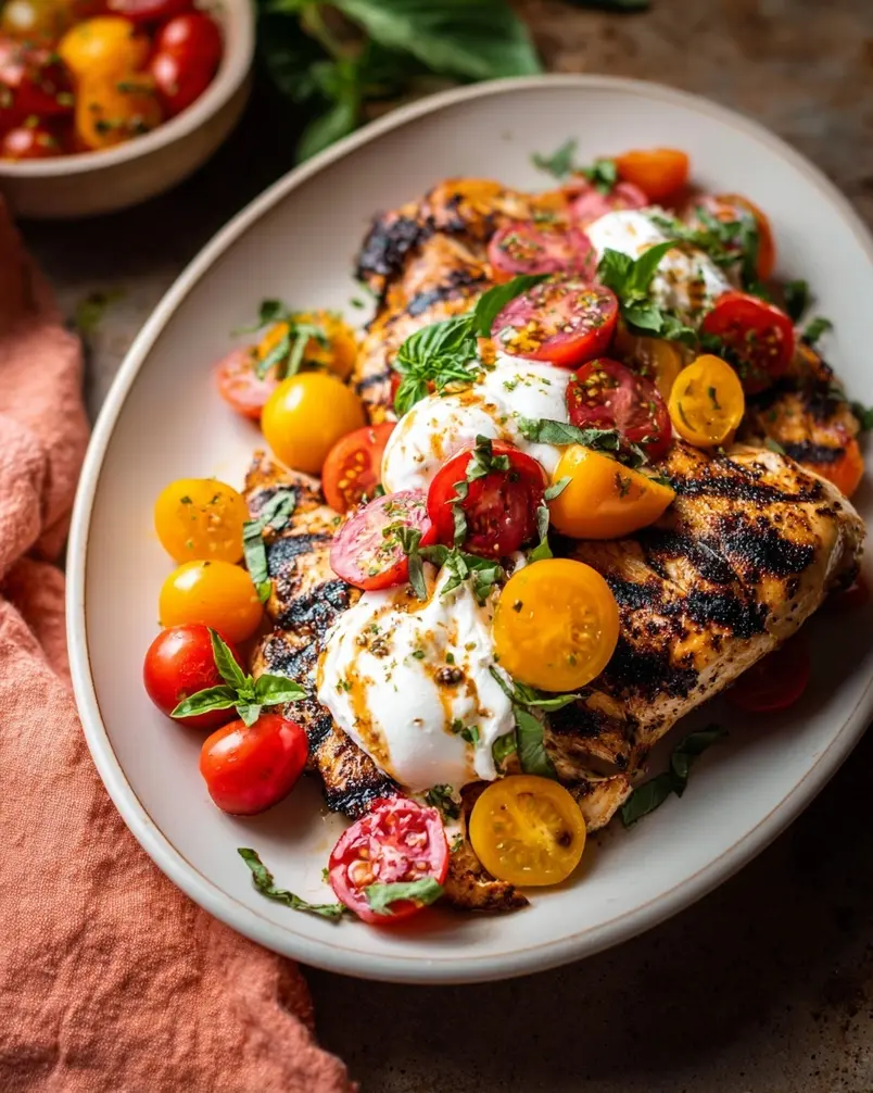 Grilled Chicken Caprese with Burrata 2 Cooking process image