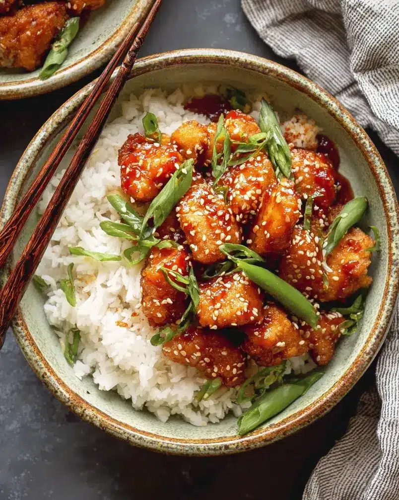Sesame Chicken (No Fry Method) 2 Recipe preparation image. Ingredients for no fry sesame chicken.