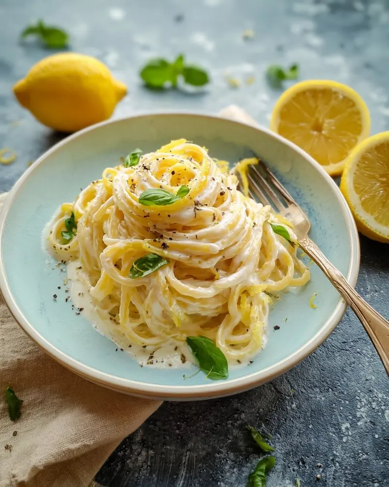 Lemon Ricotta Pasta (Pasta al Limone) 2 Cooking pasta in boiling water, highlighting the simplicity and speed of the process.