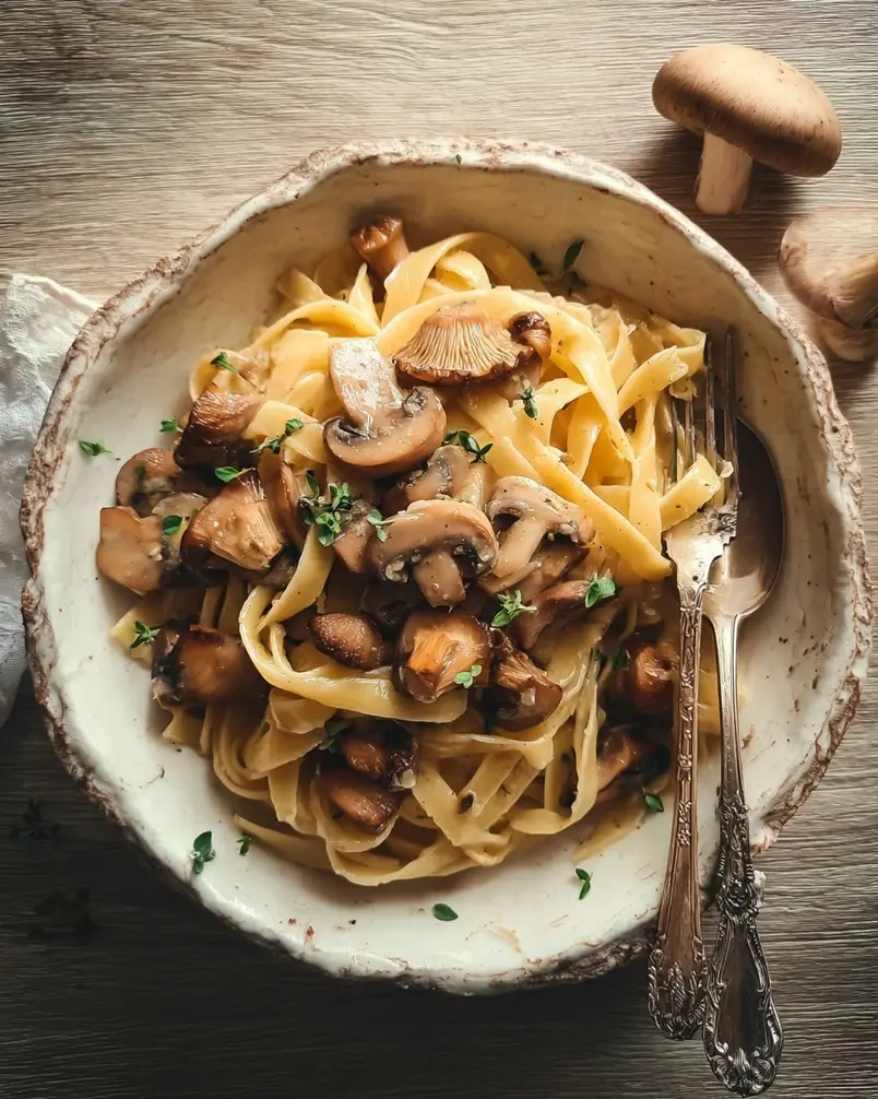 Tagliatelle with Porcini Mushrooms 3 Cooking process image